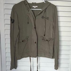 Maurices hooded jacket
Size M
Button/zip jacket 
Army green
